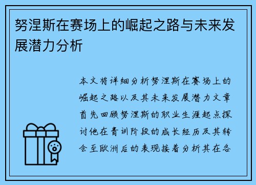 努涅斯在赛场上的崛起之路与未来发展潜力分析